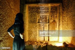 Woman, Temple, ruins, ancient, Egypt, columns, tourist, archaeologist,